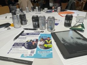 Table display with supported internships leaflets at the workforce event